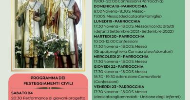 Programma festa santi cosma e damiano bocale 2022